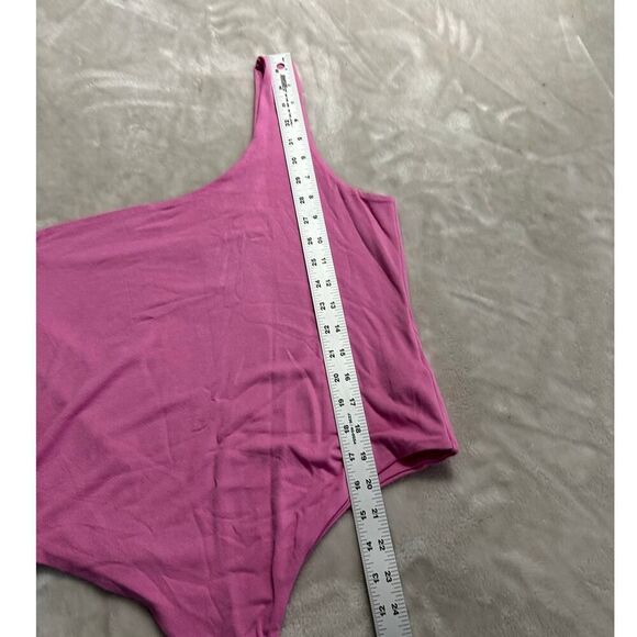 Naked Wardrobe Sculpt‎ Side Bodysuit Women's Plus 3X Pink Thong One Shoulder NWT - Picture 7 of 8